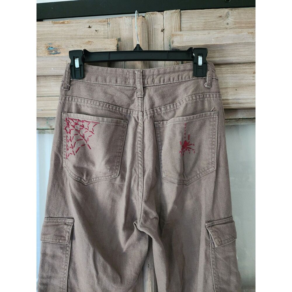 Hand-Embroidered Spider-Man S.O.N.G Cargo Pants - Size 3/26